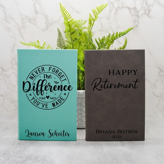Retirement Journal, Retirement Gift, Custom Journal, Leather Journal, Retirement Gift For Men, Retirement Gifts For Women, Retirement Party