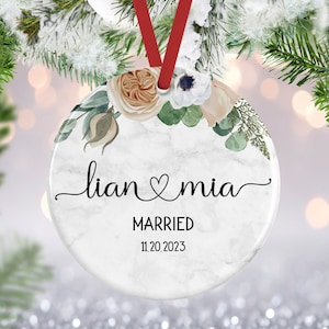 First Christmas Ornament Married, Wedding Keepsake, Our First Christmas, First Christmas Married, Just Married Gift, Married Ornament,Mr Mrs
