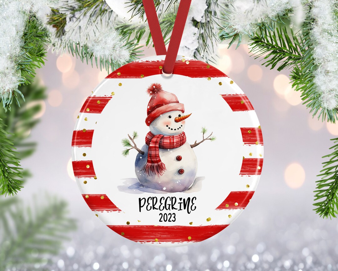 thumbnail image 2 of Precious Moments Snowman Personalized Wood Christmas Ornament 2 of 9