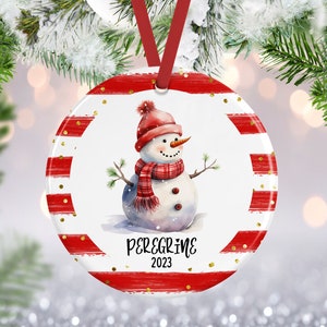 Snowman Ornament, Custom Ornament, Christmas Snowman, Personalized Snowman, Snowmen Ornaments, Kids Ornament, Snowman Gift, Snowman Family