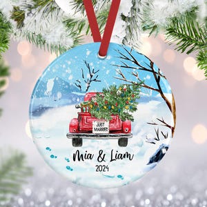 First Christmas Married Ornament, Mr Mrs Ornament,  Christmas Ornament, Newlywed Christmas Gift, Our First Christmas Ornament, Wedding Gift