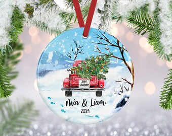 First Christmas Married Ornament, Mr Mrs Ornament,  Christmas Ornament, Newlywed Christmas Gift, Our First Christmas Ornament, Wedding Gift