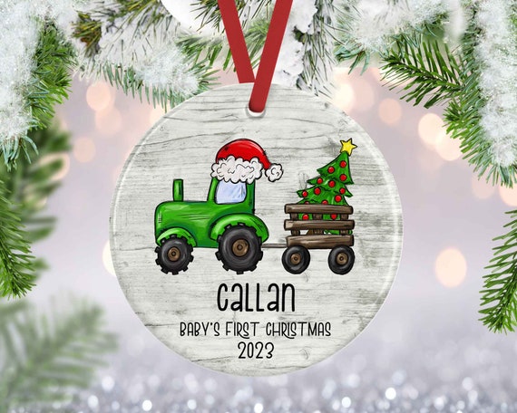 Baby's First Christmas Ornament, Tractor Ornament, Farm Ornament, Truck  Ornament, Children's Christmas Ornament, Kids Car Ornament, Custom 