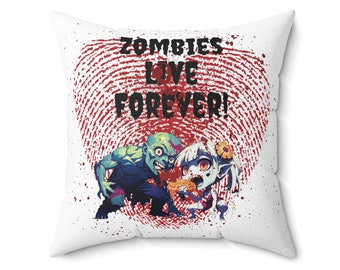 zombie love Spun Polyester Square Pillow