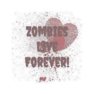 Love forever Zombie Kiss-Cut Stickers