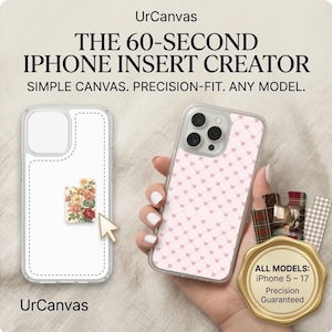 iPhone Precision Case Insert Creator | Custom Photo Template Tool | No Software Needed | Printable DIY Backing for iPhone 5 to iPhone 17 Pro