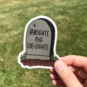 Hydrate or Diedrate water bottle sticker | laptop sticker | journal sticker | car decal | motivational sticker | waterproof sticker