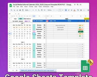 Contentkalender voor sociale media 2025: Google Spreadsheets-sjabloon (direct downloaden)