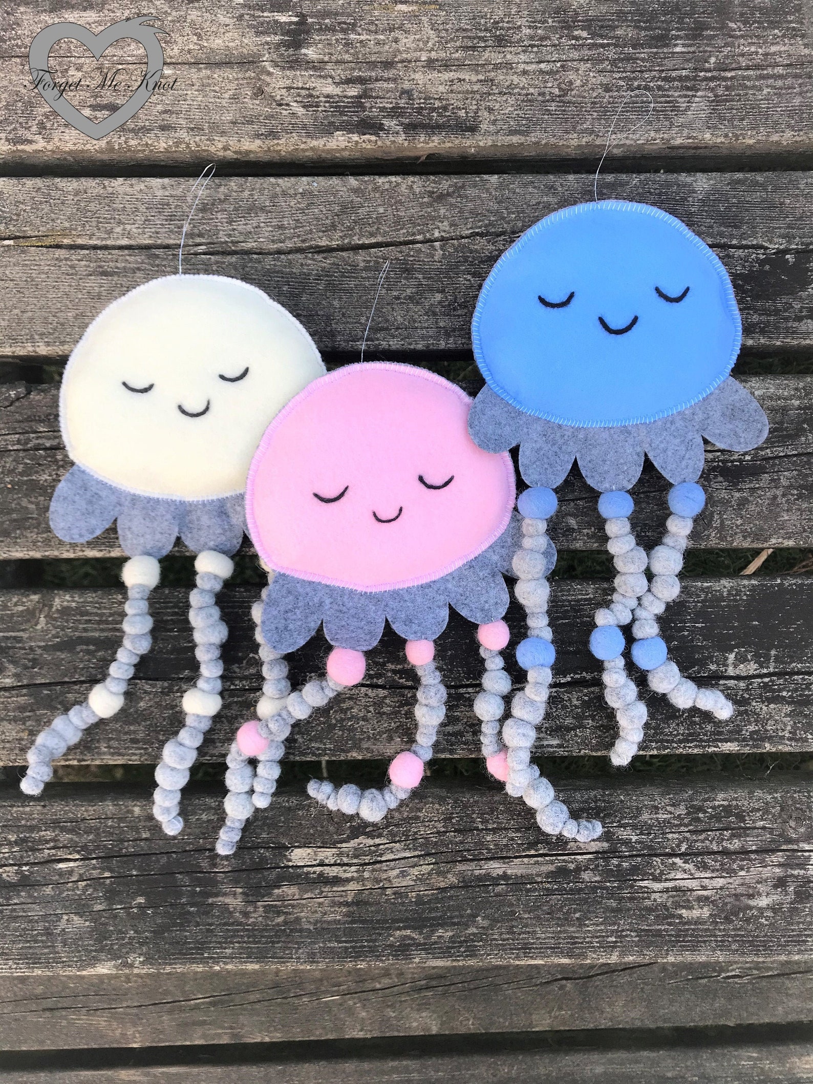 Linda medusas de pompón de fieltro decoración colgante de | Etsy