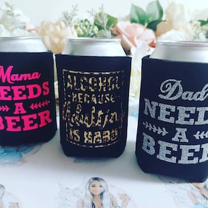 Personalised Beer Cooler Holder Custom Can Bottle Cozy Beverage Foam Cooling Sleeve Personalised Groom Bestman Wedding Drinking Birthday