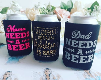 Personalised Beer Cooler Holder Custom Can Bottle Cozy Beverage Foam Cooling Sleeve Personalised Groom Bestman Wedding Drinking Birthday