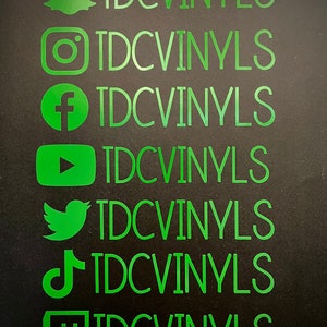 Social Media Stickers | Decals | Custom Name Decals