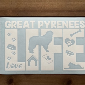 Great Pyrenees Vinyl Decal | Dog Lover | Pyrenean Mountain Dog