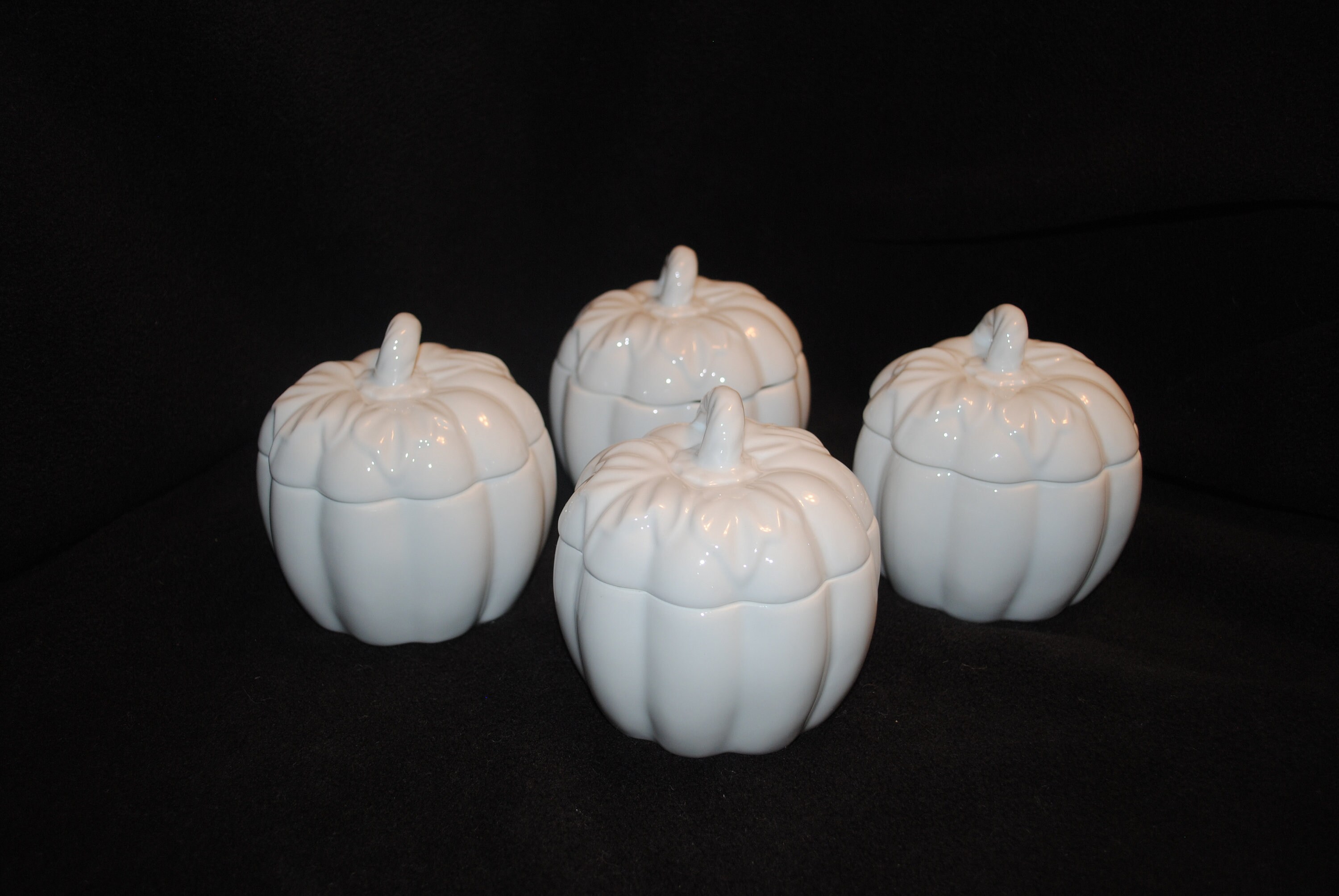 White Ceramic Pumpkin Soup Bowls with Lid Etsy
