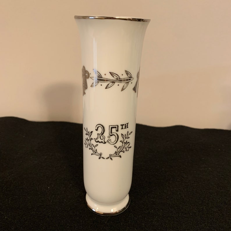 25th Wedding Anniversary Bud Vase by Lefton China Etsy