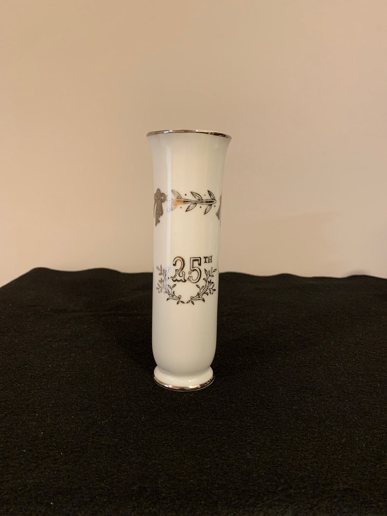 25th Wedding Anniversary Bud Vase by Lefton China Etsy