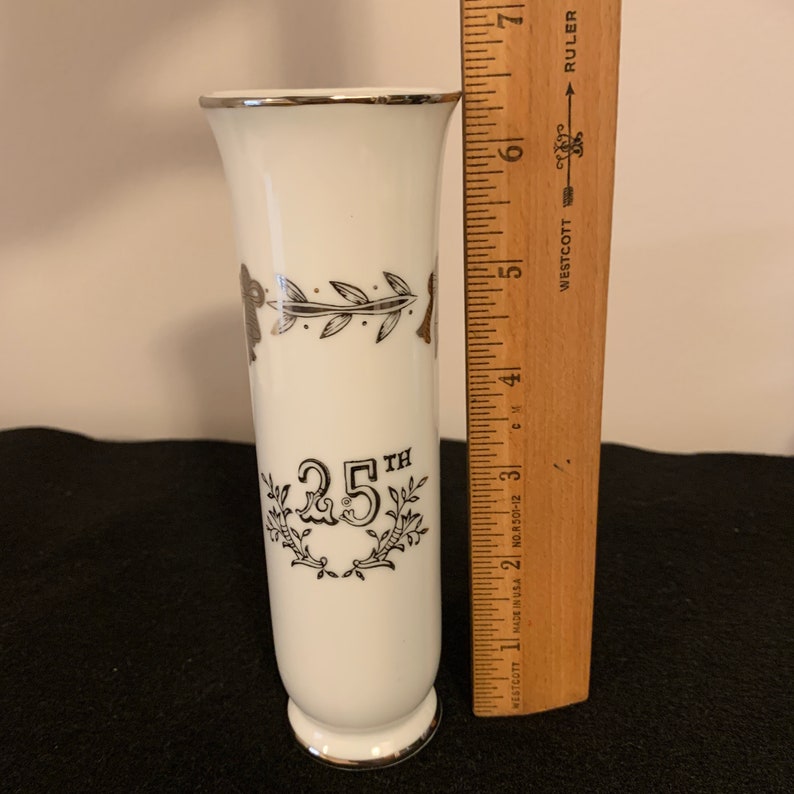 25th Wedding Anniversary Bud Vase by Lefton China Etsy
