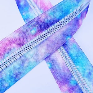 Galaxy Zipper Tape with Iridescent Teeth Size #5, Zipper by the yard, 1 yard Per Order