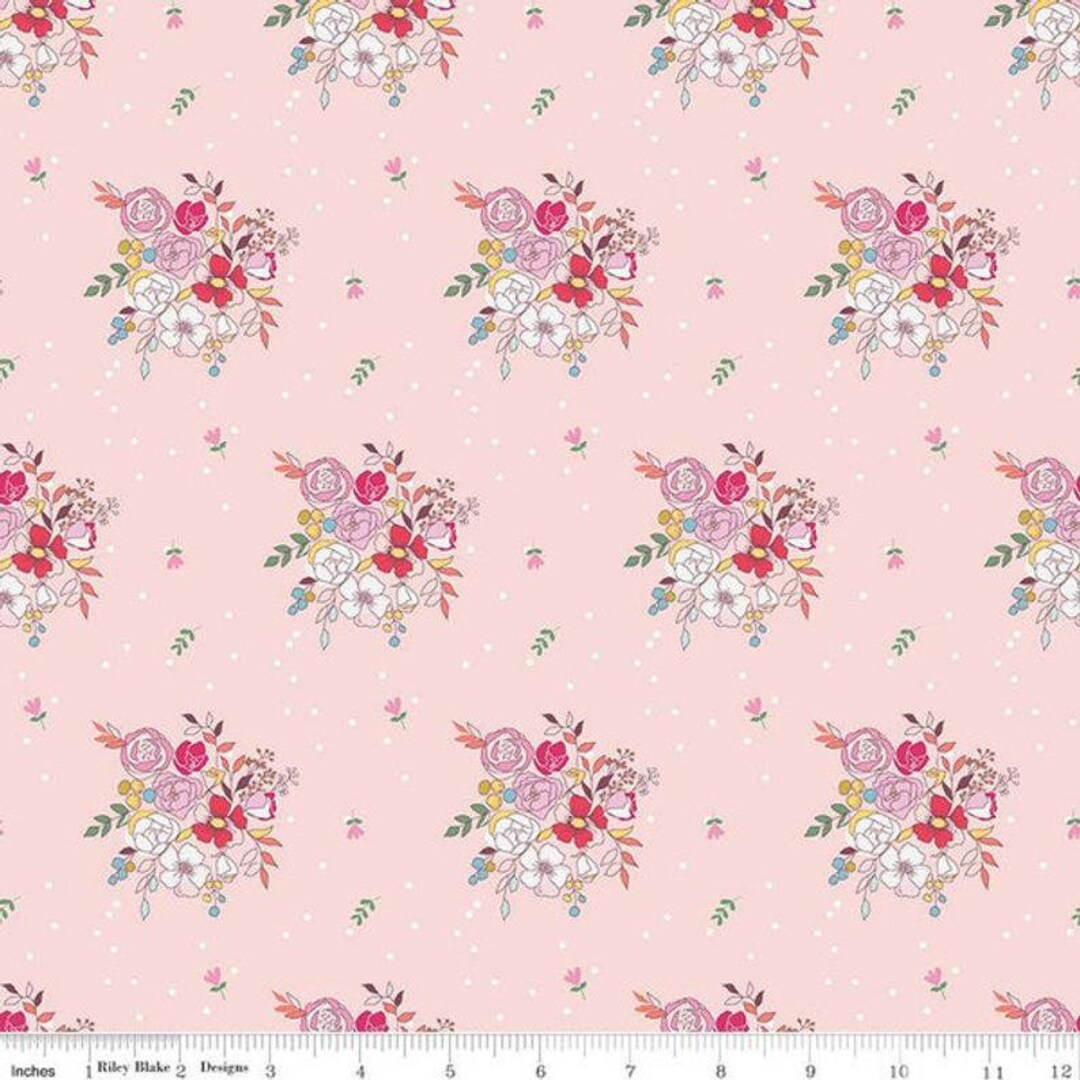 Idyllic by Minki Kim for Riley Blake Designs , Bouquets Pink Cotton ...