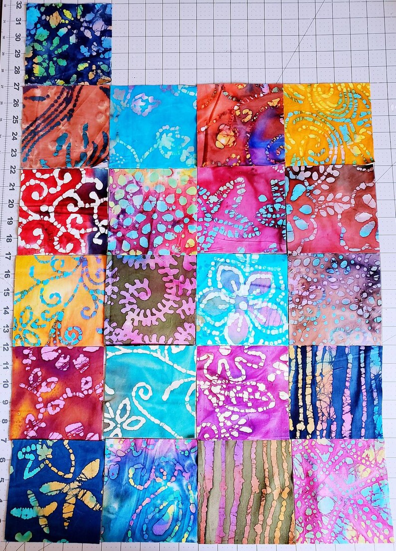 Batik Charm Pack 42pcs 5in Precut Squares bundle Quilting Etsy