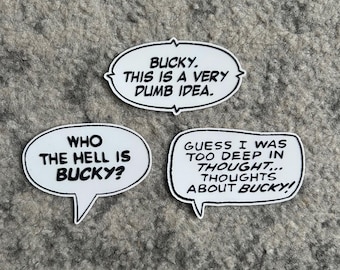 Bucky Barnes Comic Bubble Stickers
