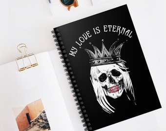 Goth Journal, Skull Notebook, Goth Notebook, Skull Journal, Unique Gift, Hardcover Spiral Lined Pages Notebook