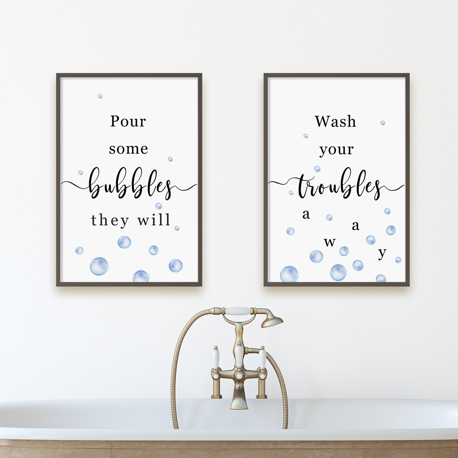Bathroom wall art printable bubble bath wall decor Etsy