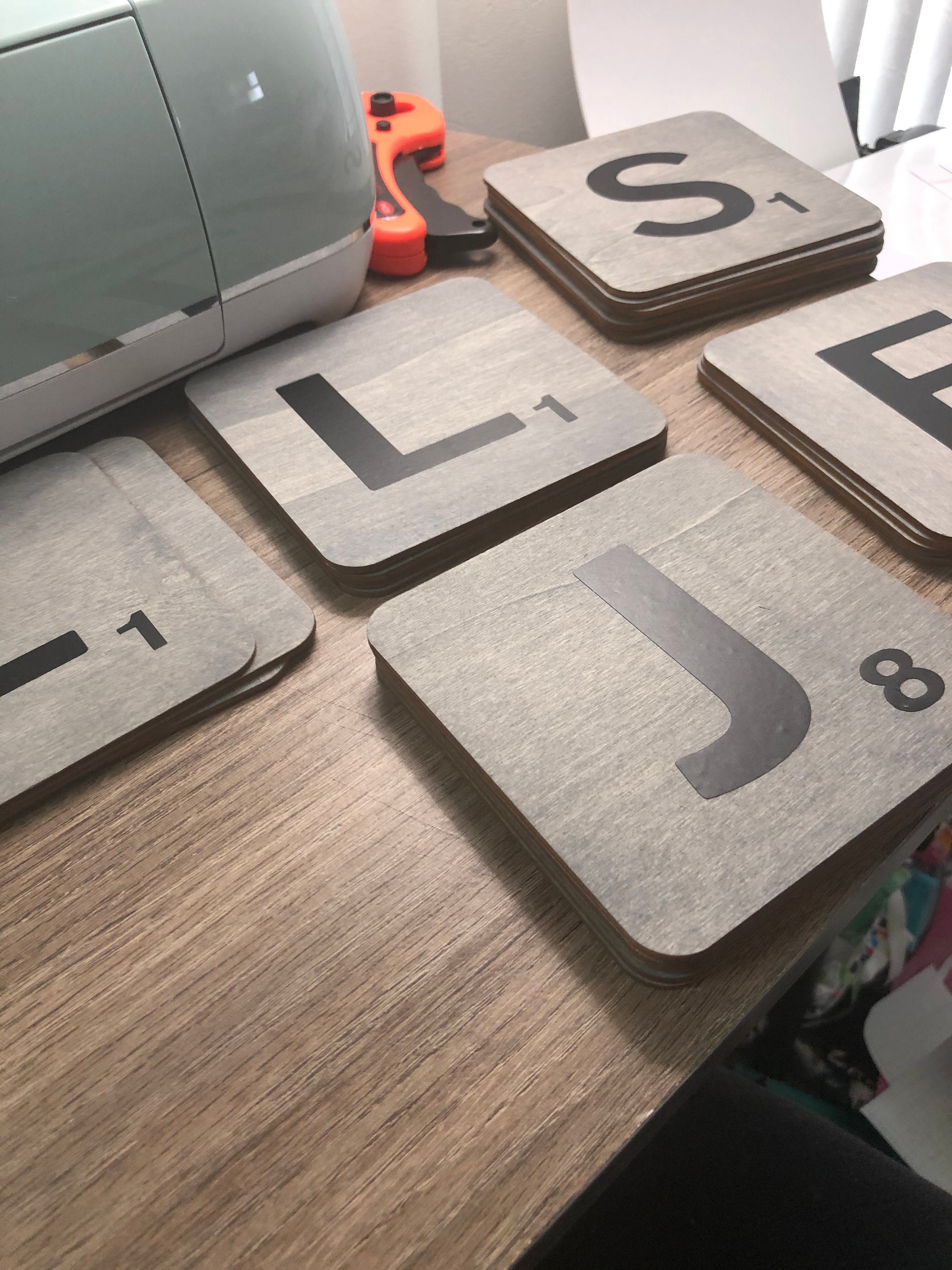 Custom 5x5 square scrabble tiles with vinyl letters 3 to 4 Etsy