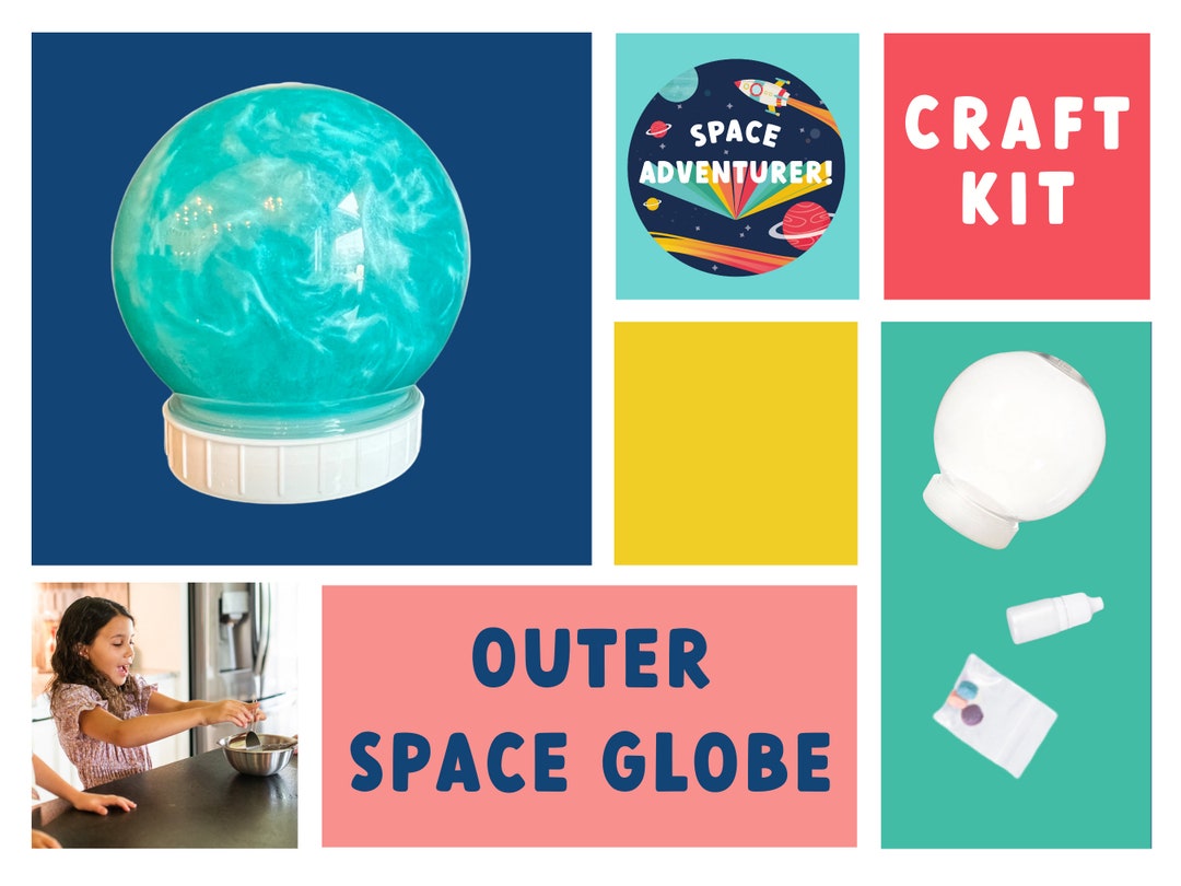 Space Snow Globe Craft Kit for Kids, Create A Custom Colored Space