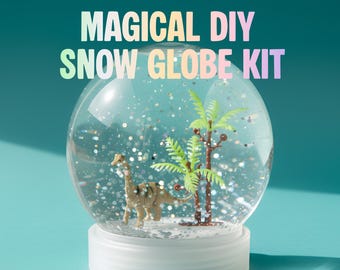 Dinosaur Lover Gift - DIY Glitter Snow Globe Craft Kit | Jurassic Kids Craft | Shatterproof Dinosaur Gift for Creative Kids