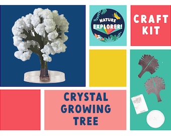 White Crystal Growing Tree Kit, Crystal Growing Kit | Art Projects For Kids | Kid Projects, Art Kit For Kid, Kid Art Kit