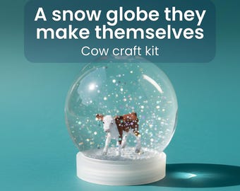 Gift for 8 Year Old | Cow Snow Globe Kit | Creative Birthday Craft With Display-Worthy Finish