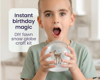 Forest Animal DIY Gift | Fawn Snow Globe Craft Kit | Birthday Gift for 7 Year Old Boy or Girl