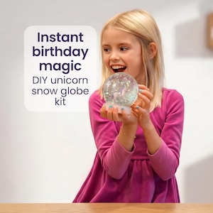 Shatterproof Pink Unicorn Snow Globe Craft Kit For Kids | Snow Globe | DIY Homemade Craft Kit, Unicorn Party Activity, Unicorn Present