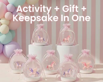 Unicorn Lover Gift - DIY Glitter Snow Globe Craft Kit | Magical Unicorn Gift for Kids | Sparkling Rainbow Keepsake Globe
