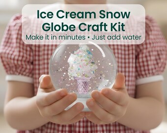 8 Year Old Birthday Gift | Ice Cream Snow Globe Craft Kit | DIY Dessert Keepsake Craft | Creative Ice Cream Gift for Kids