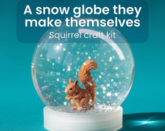 Woodland Animal Activity Gift | Squirrel Snow Globe Craft Kit | Creative Birthday Gift for 6 Year Old