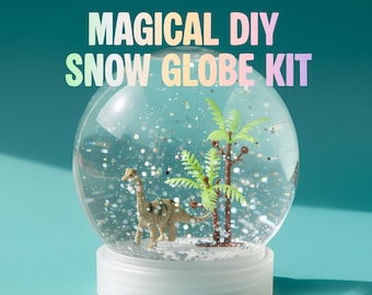 Dinosaur Lover Gift - DIY Snow Globe Craft Kit for Kids | Magical Dinosaur Toy | Creative Shatterproof Glitter Globe Activity