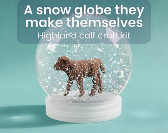 Highland Cow Keepsake Craft | Snow Globe Birthday Gift for 8 Year Old | Cute Country Decor Kit