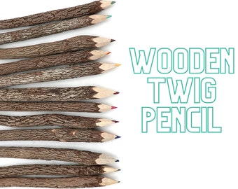 Premium 7" twig pencils, woodland pencil, craft supply for kid, twig pencil, woodland party supply, nature party favor, outdoor craft