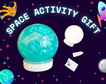 Kids' Space Globe Arts And Crafts Kit Using Pearl Swirl | Kids Space Gifts | Imaginative Space-Themed Gift For Kids Who Love Space