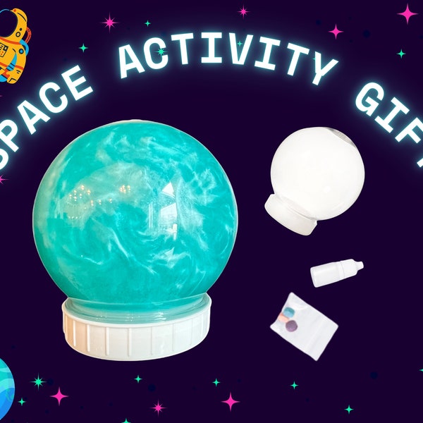 Kids' Space Globe Arts And Crafts Kit Using Pearl Swirl | Kids Space Gifts | Imaginative Space-Themed Gift For Kids Who Love Space