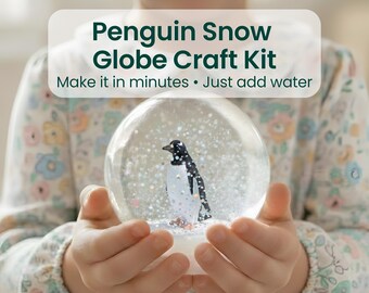 Winter Animal DIY Gift | Penguin Snow Globe Craft Kit | 7 Year Old Boy or Girl Birthday Present