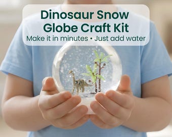 Dinosaur Gift for 6 Year Old | Fun Birthday Activity | Kids Snow Globe Craft Kit