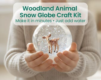 Woodland Birthday Craft for Kids | Fawn Snow Globe Craft Kit | 5 Year Old Boy or Girl Birthday Gift
