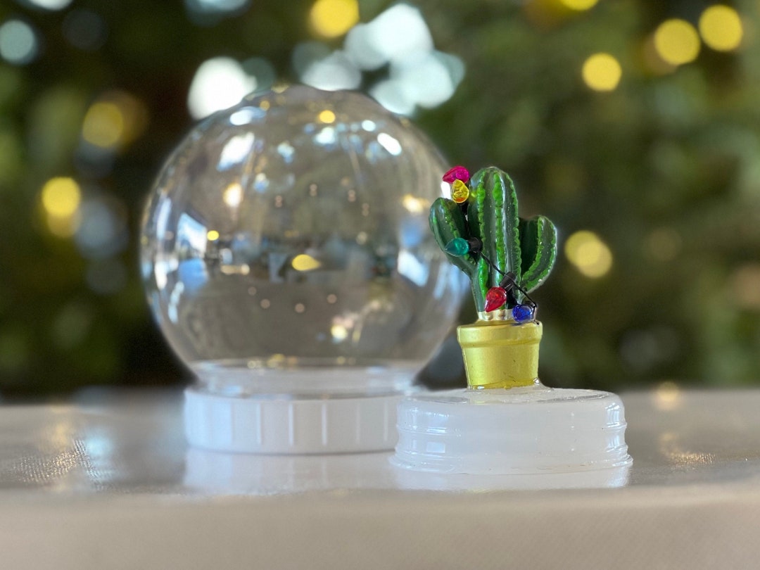 Cactus With Christmas Lights Snow Globe Kit Unbreakable Christmas Snow