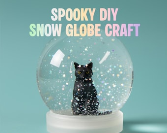 Halloween Snow Globe Kit for Kids | Black Cat Craft | DIY Keepsake Globe | Spooky Season Gift