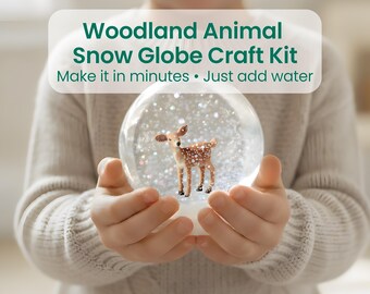Woodland Deer Keepsake Craft | Fawn Snow Globe Craft Kit | 8 Year Old Boy or Girl Birthday Gift
