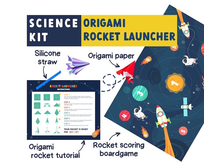 Origami Rocket Activity Kit And Board Game For Kids | Stem Gifts | Stem Gift For Kid, Craft Kits For Girls, Craft Kits For Boys