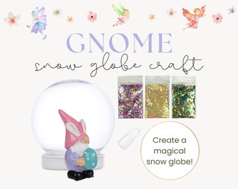 Easter Egg Shatterproof Gnome Snow Globe Craft | Snow Globe | Easter Craft & Activity Kit For Kids, Easter Gnome Gift, Spring Gnome Gift